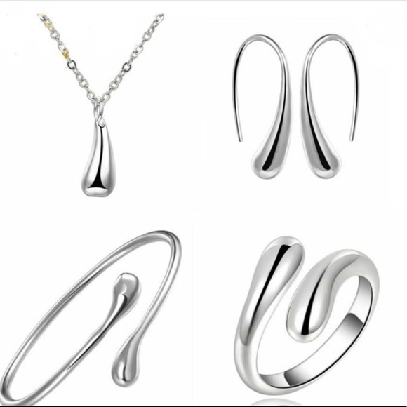 LAST ONE‼️  925 Sterling Silver Waterdrop Jewelry Set - Picture 2 of 11